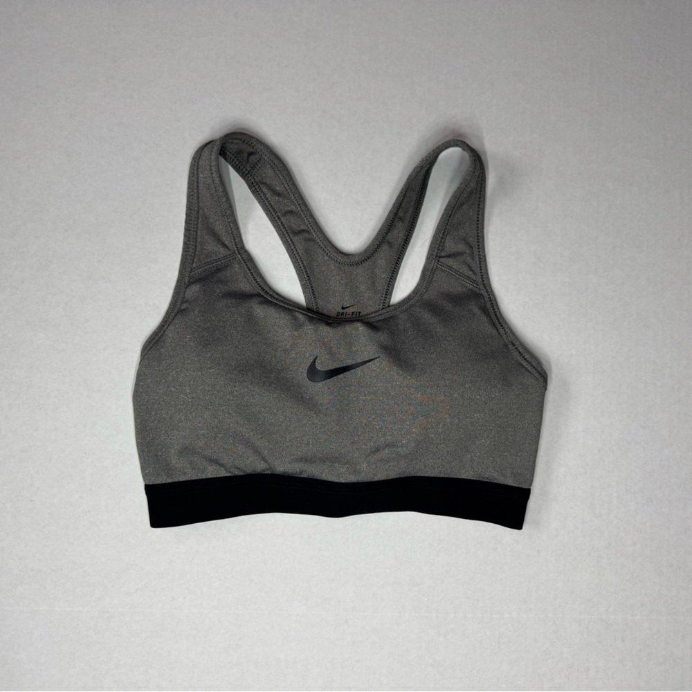 Nike Heather Gray Sports Bra with Black Trim